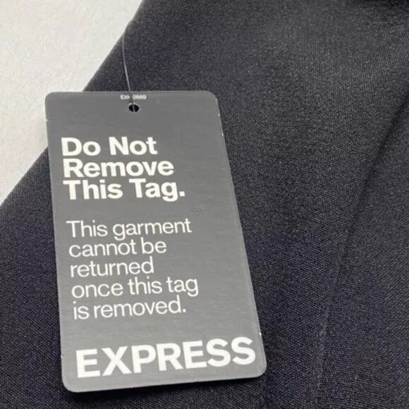 Express Dress Women's Size 10 Black Spaghetti Strap Front Slit Office Wear NWT - Picture 6 of 11